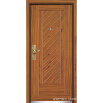 Porte d&#39;entrée en bois en acier / porte en bois en acier (YF-G9058)